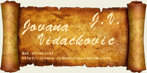 Jovana Vidačković vizit kartica